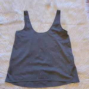Aerie womens gray flowy polyester‎ tank top with rhinestones size xs